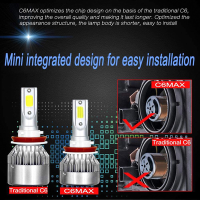 C6 Car LED Light Bulb 6500K 8000Lm Super Bright Headlight H4 H7 H11 H13