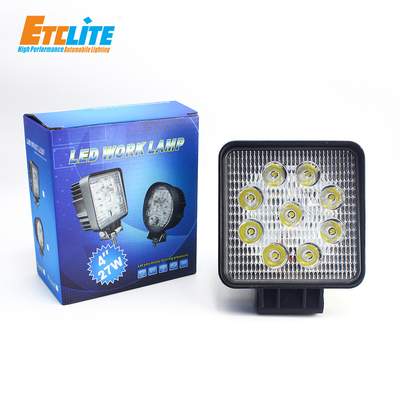 tractor Rechargeable LED Automotive Work Light Square 4.3Inch 27W